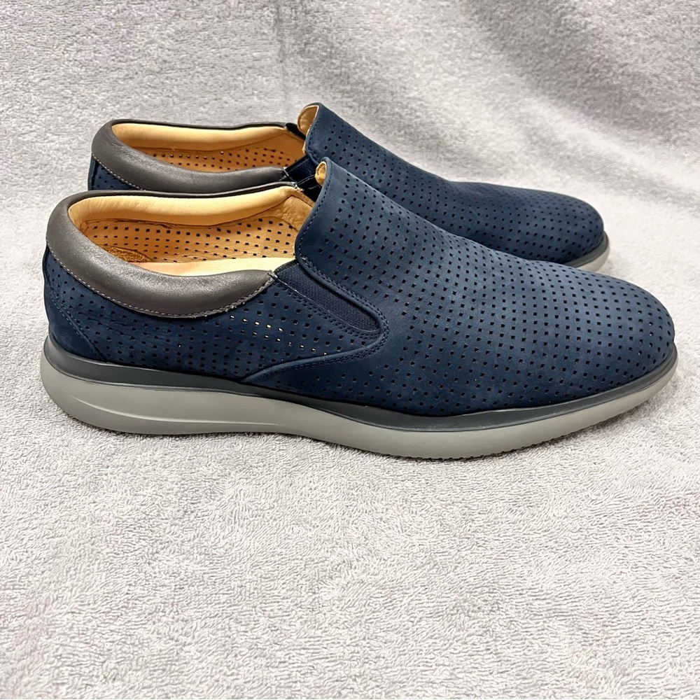 Samuel Hubbard Men Navy Nubuck Leather Slip-On Shoes Flight Casual Sneakers 10.5